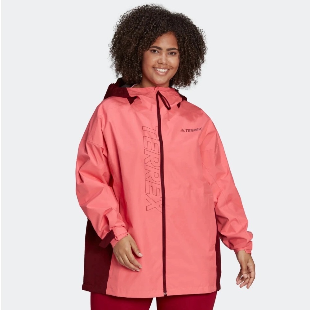 Adidas Terrex GTX Gore-TEX Womens Rain Jacket Waterproof Paclite Pink 2X‎ I05